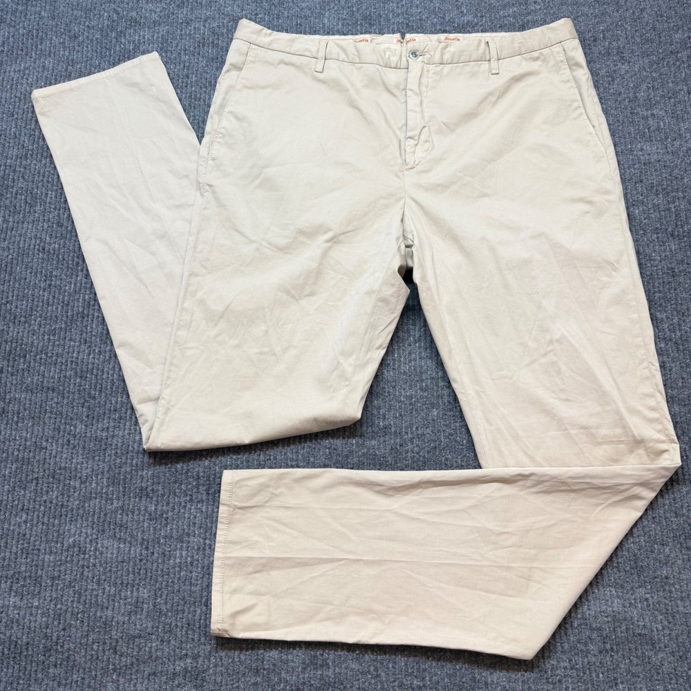 Zanella Chino Pants Mens 40x37 Beige Straight Leg Stretch Quiet Luxury Career